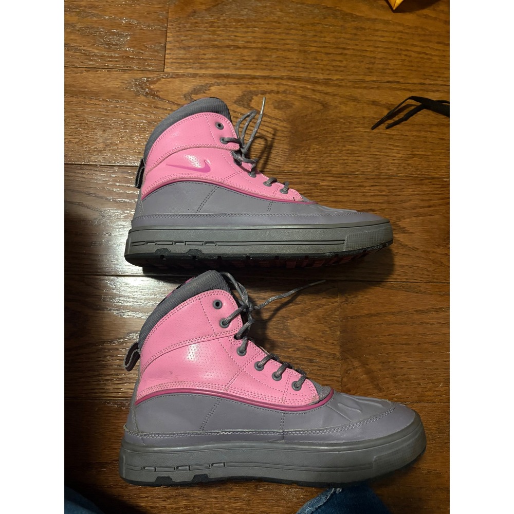 Nike Woodside 2 High Duck Boot Pink Grey Gingham 524876-002 6Y / Women 7.5 - Picture 8 of 11